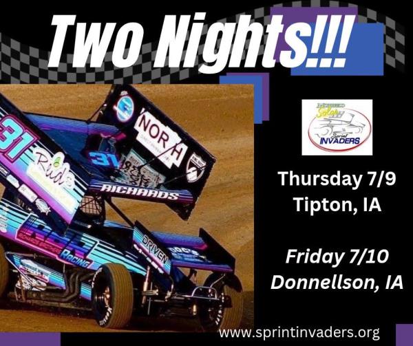County Fair Circuit for Sprint Invaders in Tipton, Donnellson on Thursday and Friday!