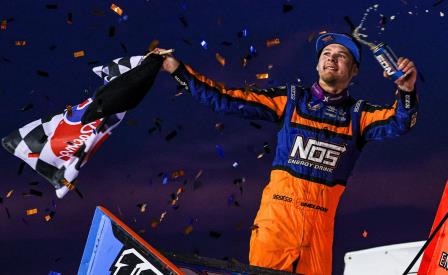 Sheldon Haudenschild won the WoO stop at Hartford Thursday (Tyler Carr Photo) (Video Highlights from DirtVision.com)