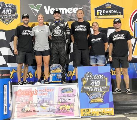 Aaron Reutzel won from row five at Knoxville Saturday