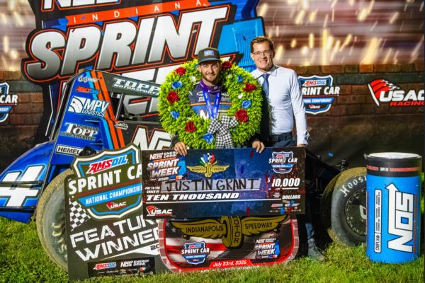 Justin Grant Gets 100th USAC National Win, Hits Milestone in USAC ISW Opener at IMS