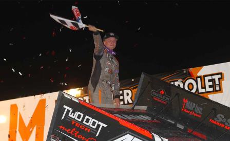 Kyler Johnson won his first career ASCS feature at Viking Speedway Saturday (Mike Spieker Photo) (Video Highlights from DirtVision.com)