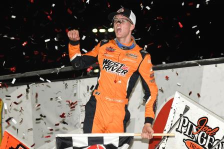 Ryan Timms won $35,000 with his 360 Nationals win Saturday at Knoxville (Paul Arch Photo) (Video Highlights from DirtVision.com)
