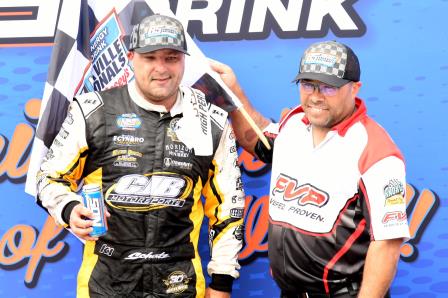 Donny Schatz won the Saturday afternoon program at Knoxville Raceway (Paul Arch Photo) (Video Highlights from DirtVision.com)