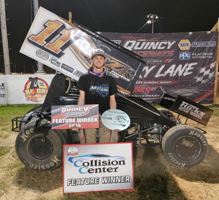 Colton Fisher won the Sprint Invaders event in Quincy Sunday
