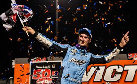 Buddy Kofoid won Saturday's Huset's Shootout feature (Tyler Carr Photo) (Video Highlights from DirtVision.com)