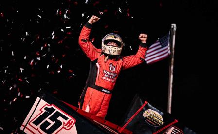 Sam Hafertepe Jr. won Friday's ASCS stop at Gallatin Speedway (Emily Schwanke Photo) (Video Highlights from DirtVision.com)
