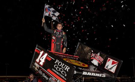 Jett Barnes won on the high banks of Moberly with ASCS Saturday (Patrick Grant Photo) (Video Highlights from DirtVision.com)