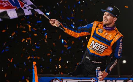 Sheldon Haudenschild took the WoO Sharon feature on Saturday (Tyler Carr Photo) (Video Highlights from DirtVision.com)