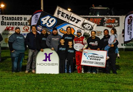 Josh Schneiderman won the $5,000 "Fall Haul" at 34 Raceway Saturday (Ashley Zimmerman Photo)