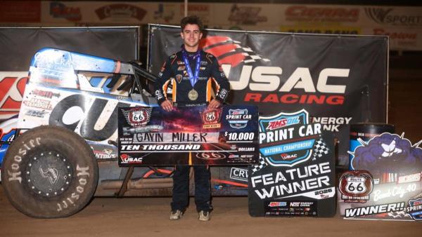 Gavin Miller Masters Amarillo for First USAC Sprint Car Win