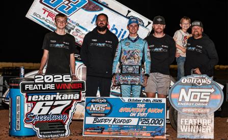 Buddy Kofoid took the Short Track Nationals in Texarkana Saturday (Tyler Carr Photo) (Video Highlights from DirtVision.com)